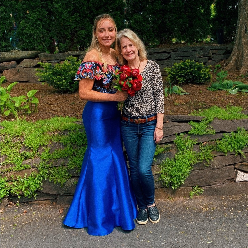 Navy Blue Two Piece Ellie Wilde Prom Dress